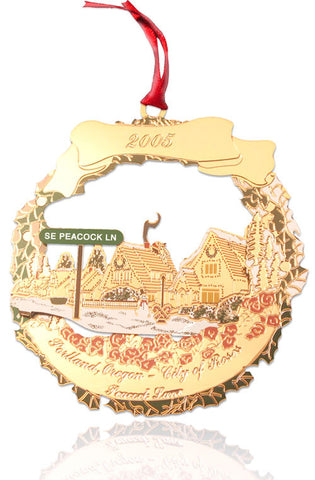 2005 Portland Ornament: Peacock Lane